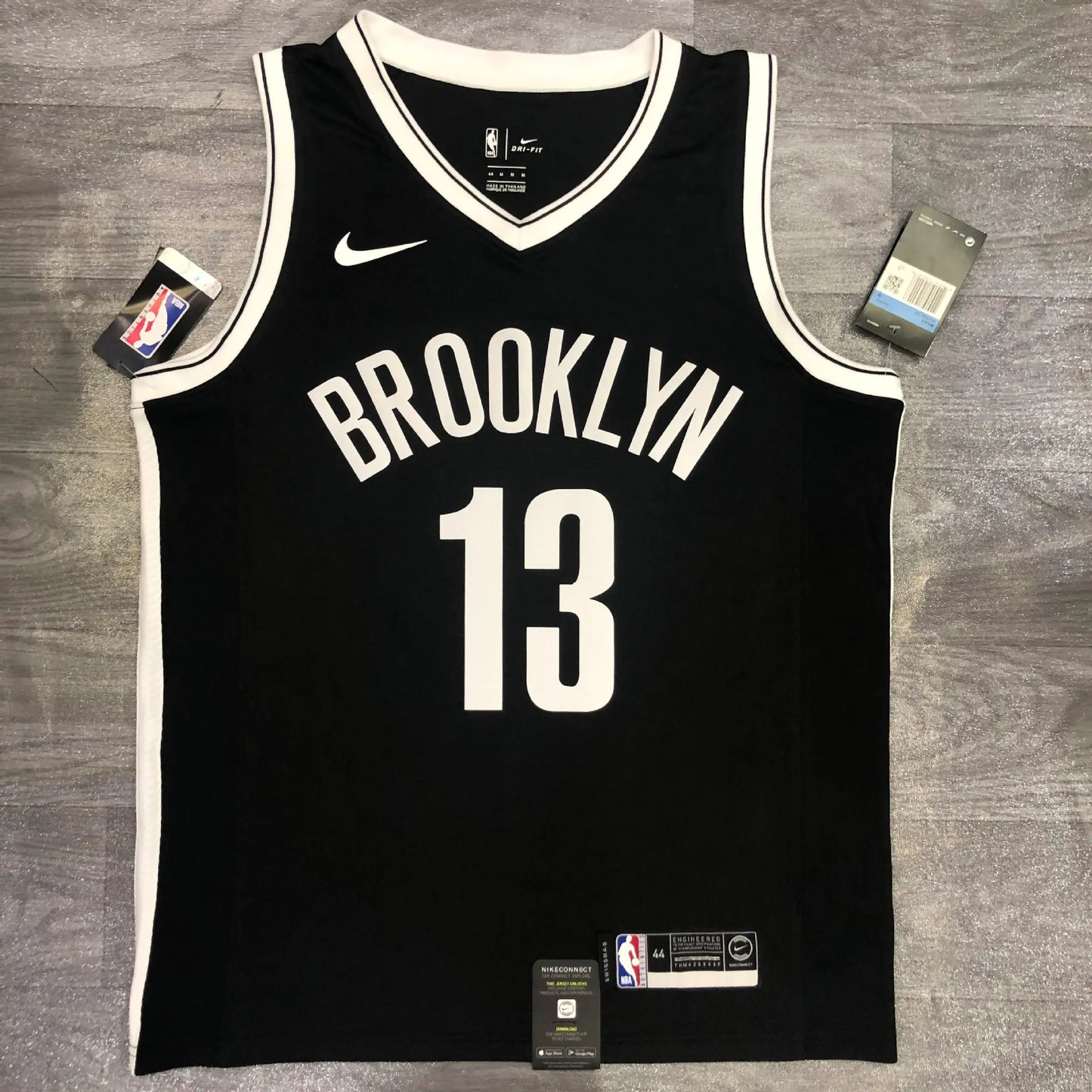 Brooklyn Nets V-Neck Black/White NBA Jerseys (Sleeveless)