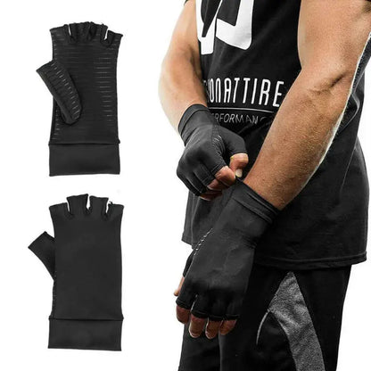 Copper Ion Half-Finger Gloves for Sports and Fitness