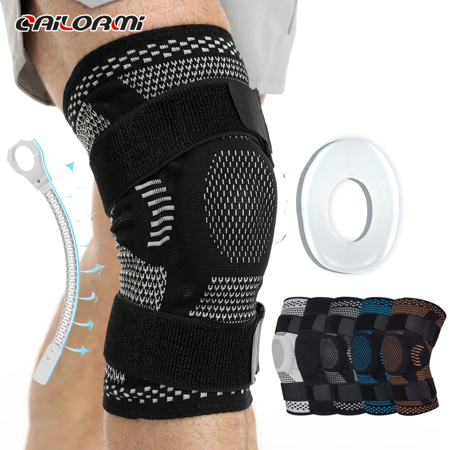 Men's Silicone Knee Brace for Sports and Fitness