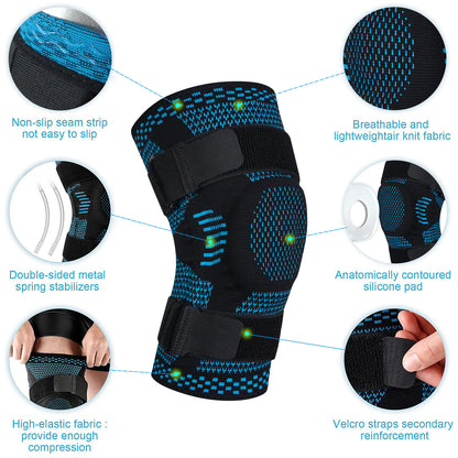 Men's Silicone Knee Brace for Sports and Fitness